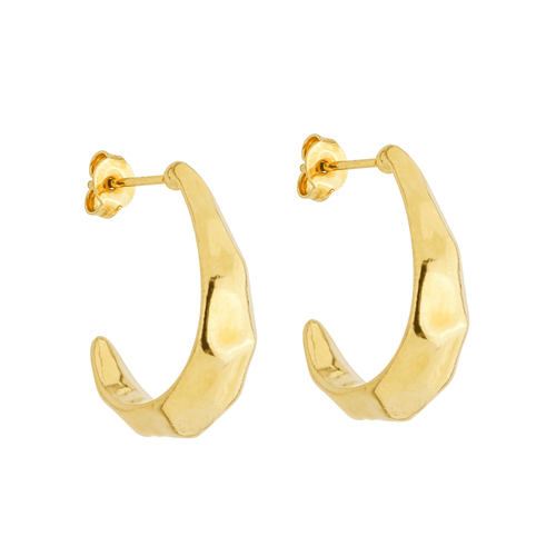 Brinco Dourado Argola Texturizada